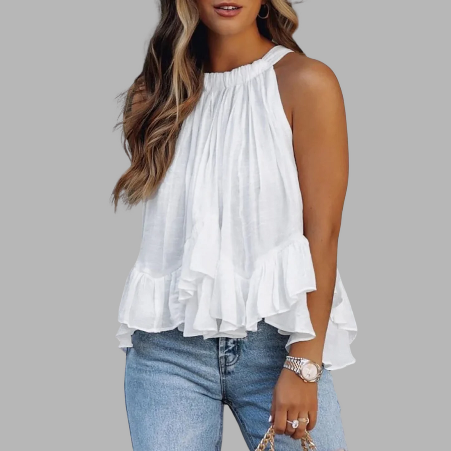 Karianne | Blouse à volants texturée
