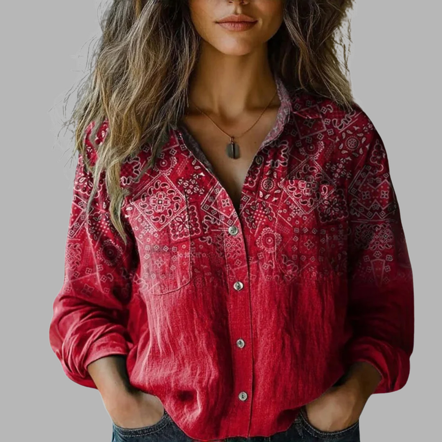 Nanna | Blouse à Imprimé Floral Rétro