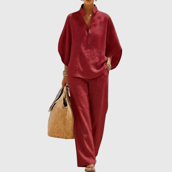 Ensemble printemps décontracté – chemise & pantalon large