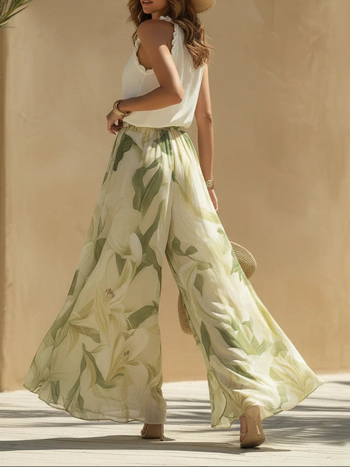 Alessandra | Ensemble Chiffon Imprimé Lys