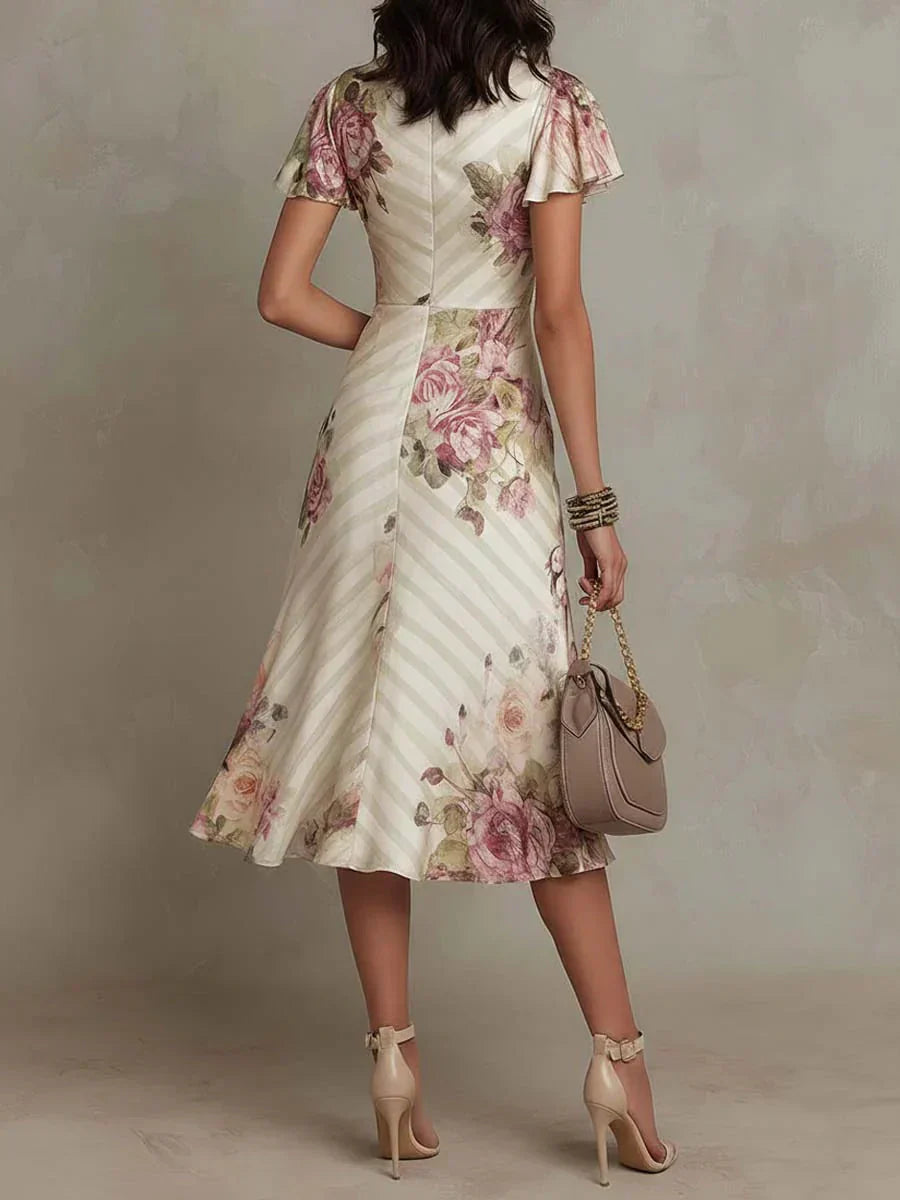 Alba | Robe Midi Rétro Motif Floral