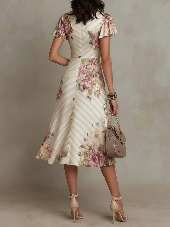 Alba | Robe Midi Rétro Motif Floral