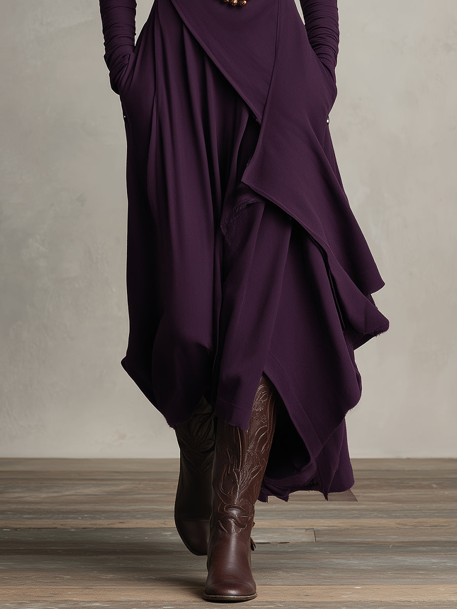 Natalia | Robe Maxi Tricot Asymétrique