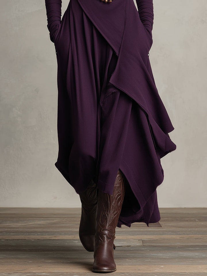 Natalia | Robe Maxi Tricot Asymétrique