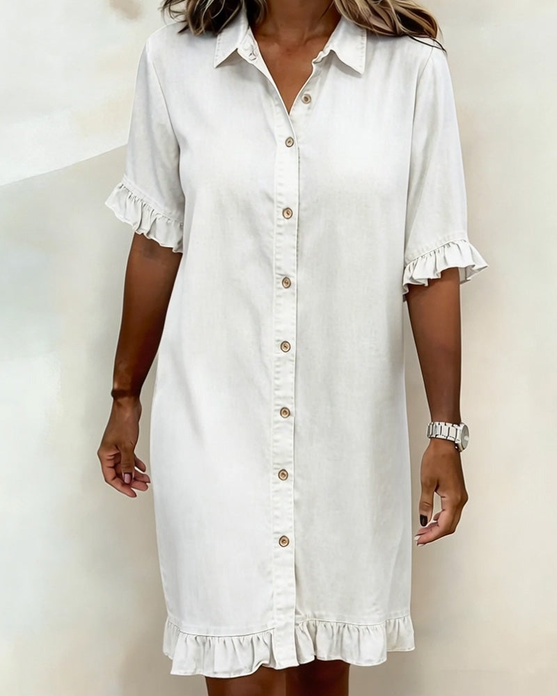 Maria | Robe en Denim Confortable avec Plis Flatteurs