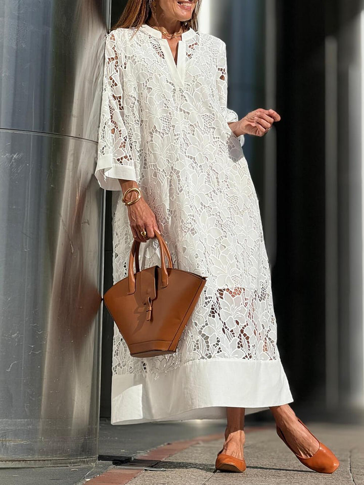 Willow | Robe Midi V-Neck Fleur Glamour de Plage