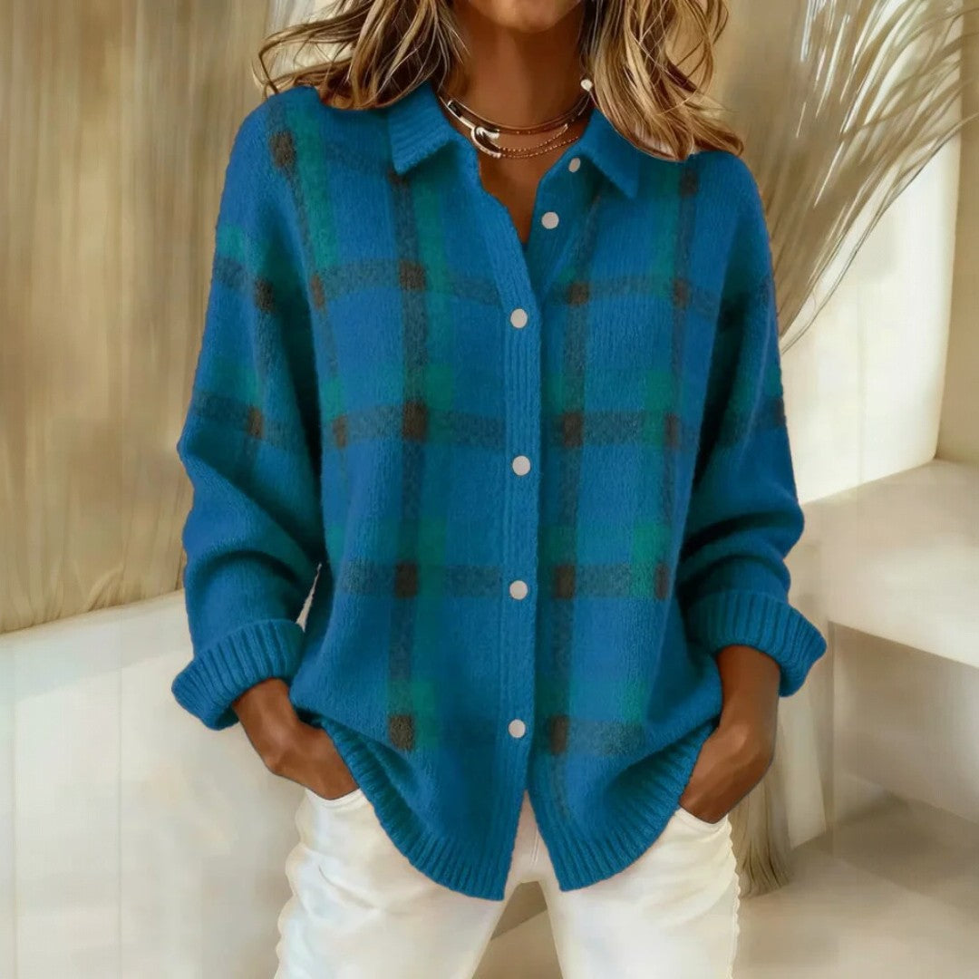 Janette™ | Pull maille à carreaux