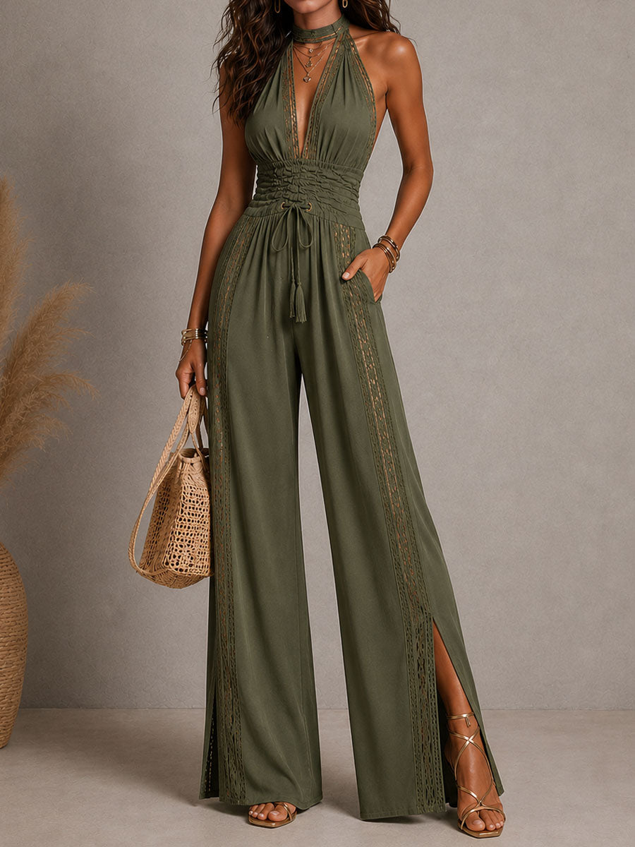 Jumpsuit large en dentelle boho Diane