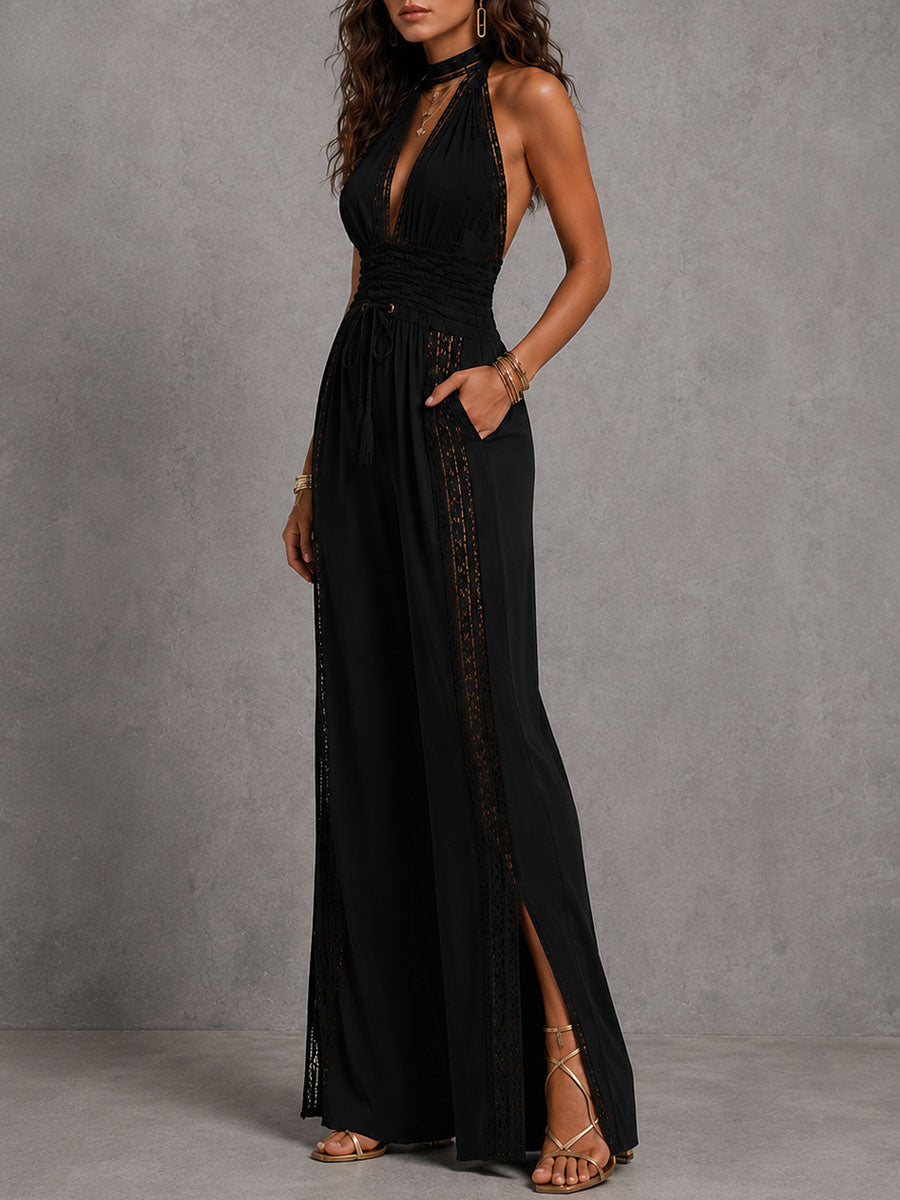 Jumpsuit large en dentelle boho Diane