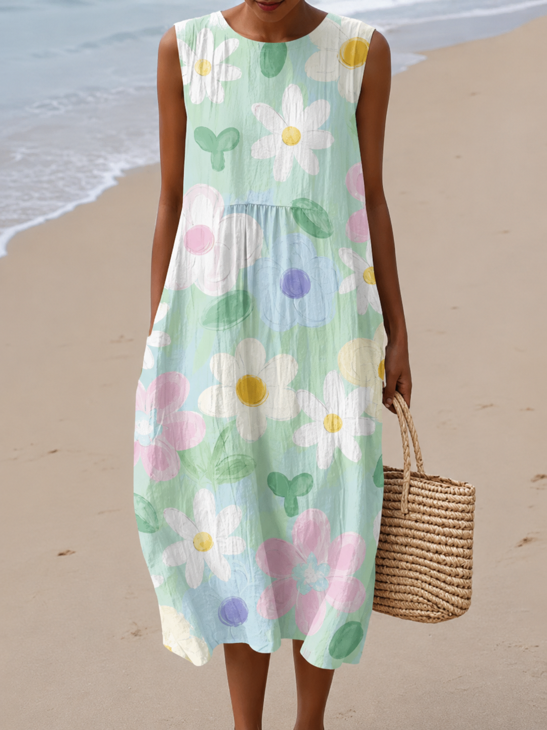 Robe Midi Erin™ Fleurs Pastel