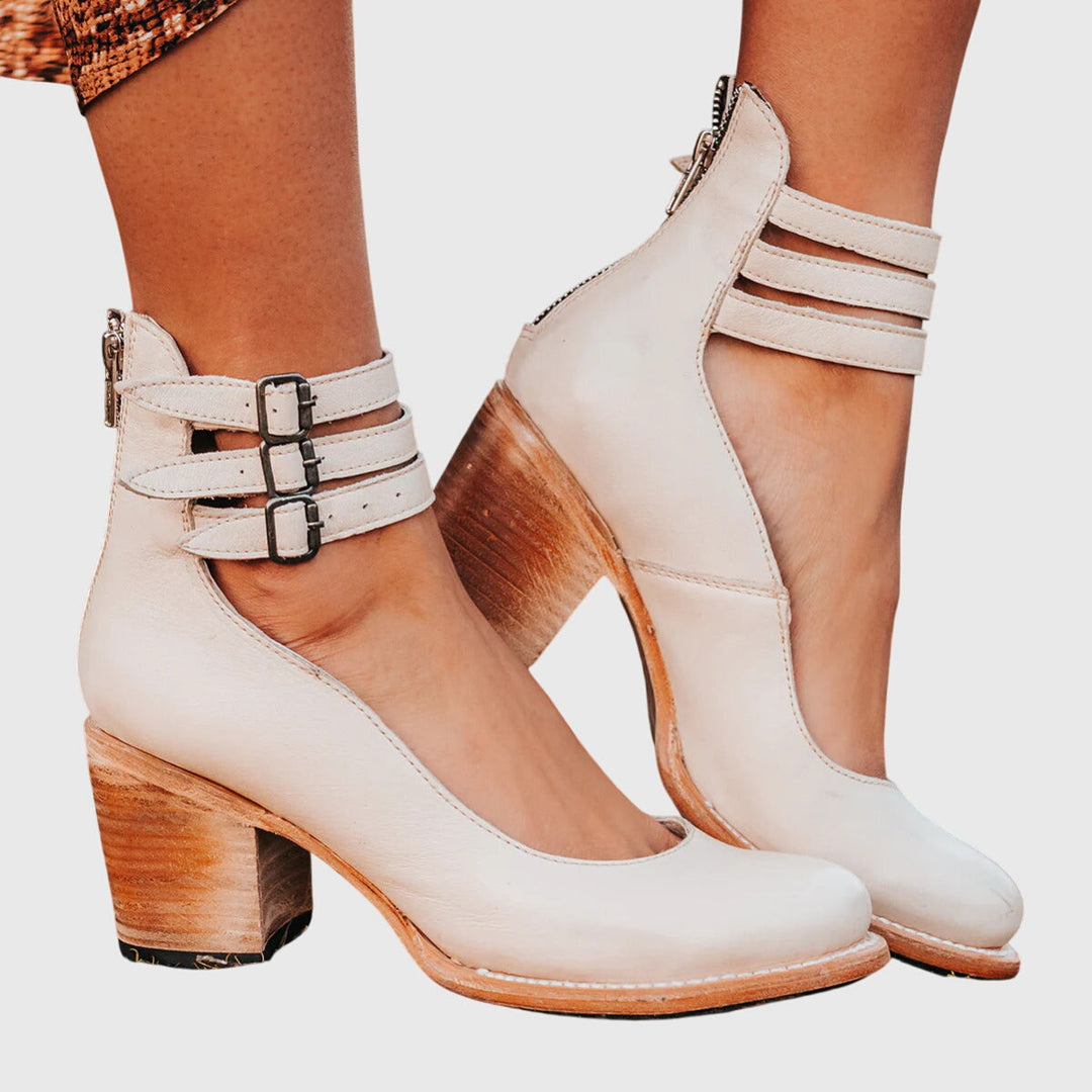 Talons Élégants et Confortables en Cuir Véritable