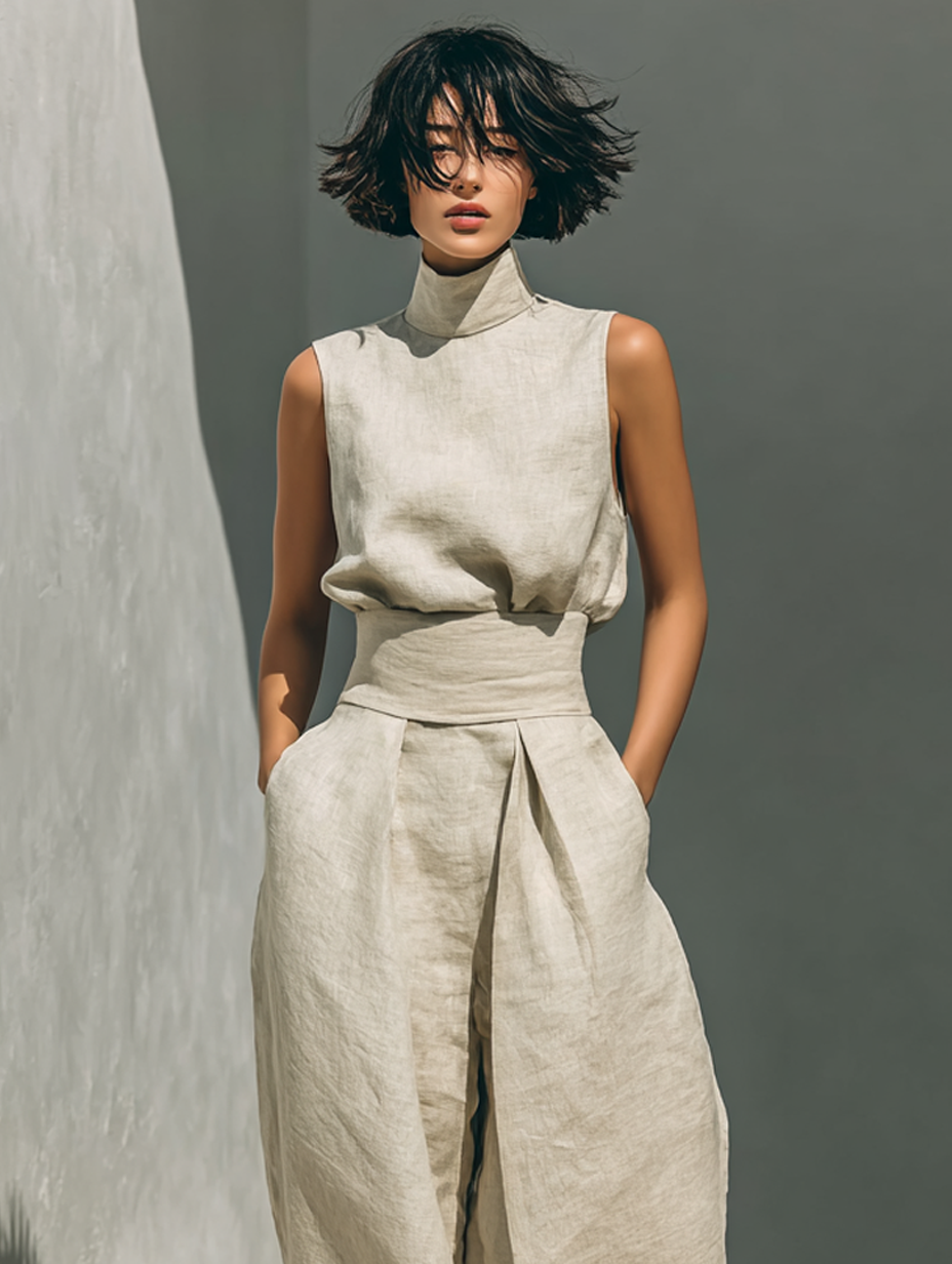 ZIRELLA | Ensemble minimaliste avec pantalons larges