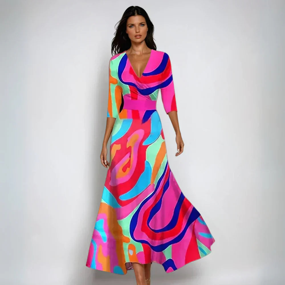 Eliana™ | Robe A-Ligne Florale Élégante
