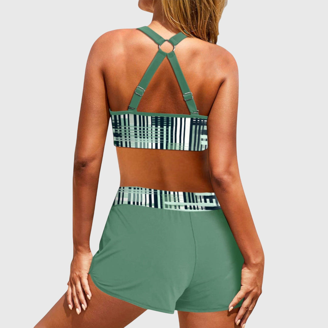 Gertrude | Ensemble de Bikini Taille Haute Côtelé