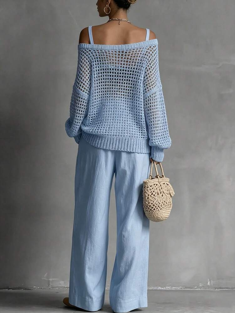 Ensemble Pantalon Deux Pièces Off-Shoulder
