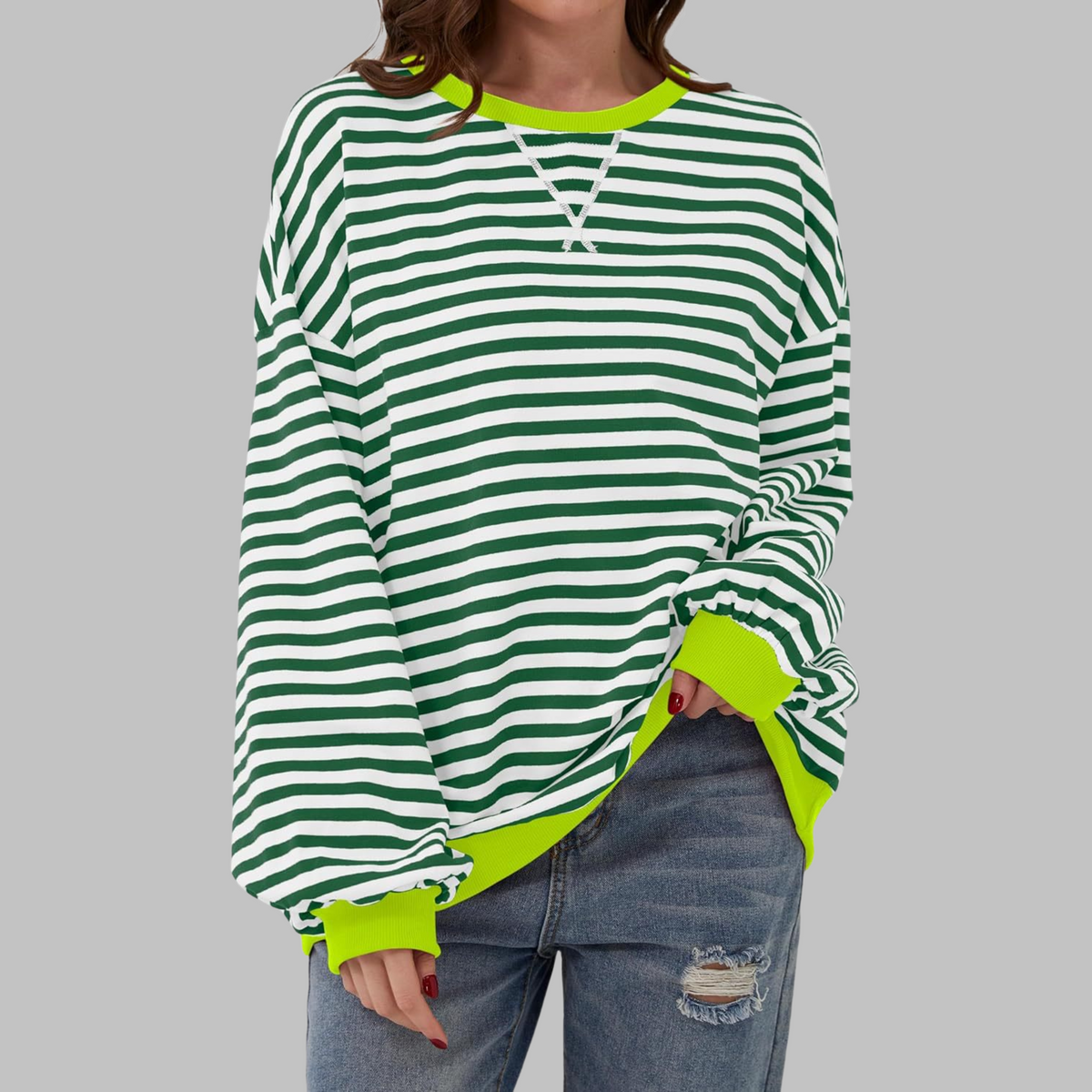 Luka | Pull Rayé à Col Rond et Manches Longues