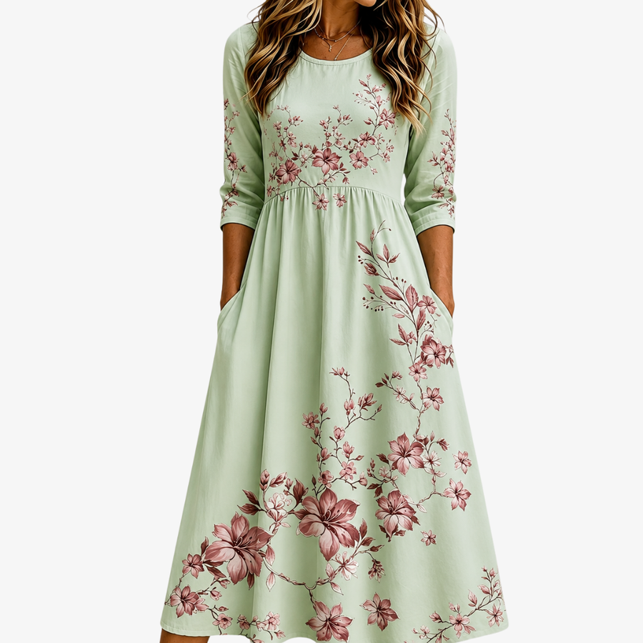 Robe Midi Poche Grace Fleur de Sauge