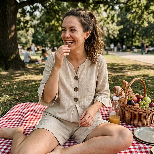 Gisela | Ensemble Deux Pièces Blouse et Short Fluide