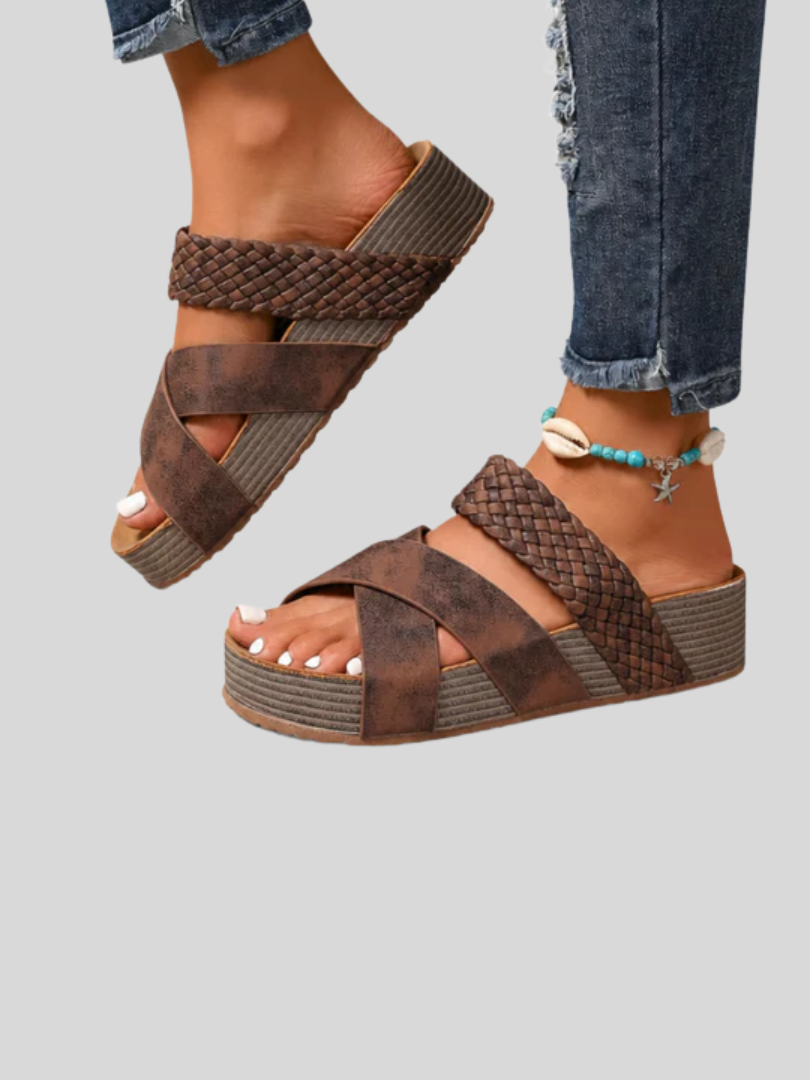 Abigail™ – Sandales Orthopédiques en Cuir avec Sangle
