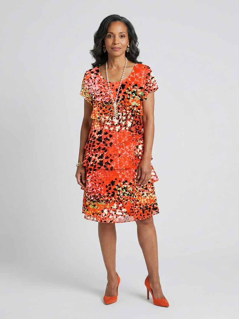 Evania | Robe longueur genou à motifs éparpillés