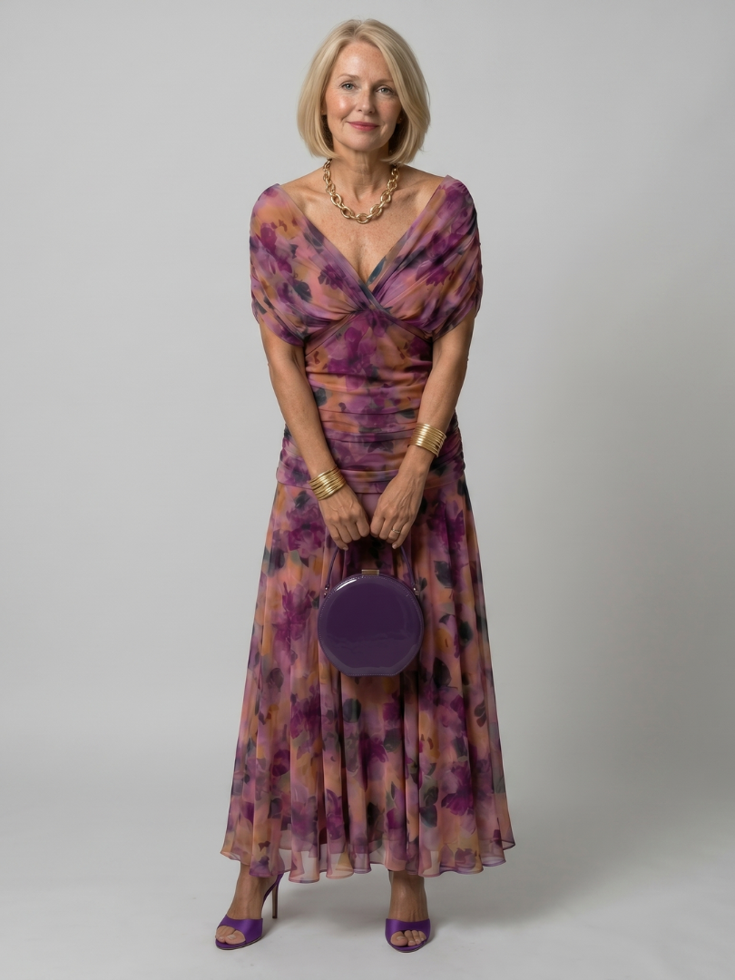 Calen | Robe Midi à Épaules Dégagées