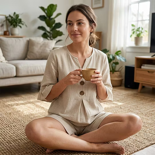 Gisela | Ensemble Deux Pièces Blouse et Short Fluide