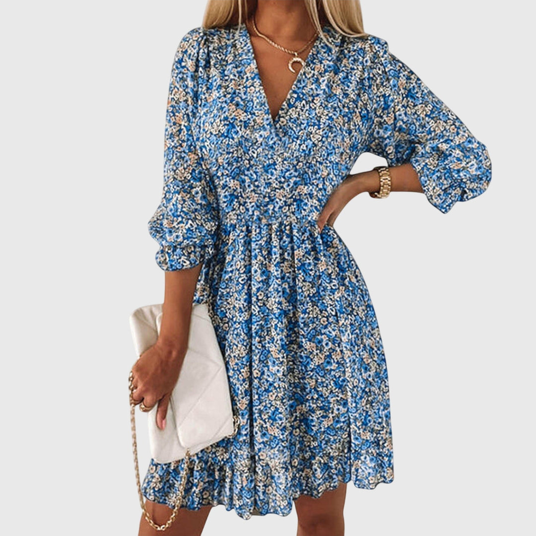Lucia | Robe à Manches Bouffantes Florales