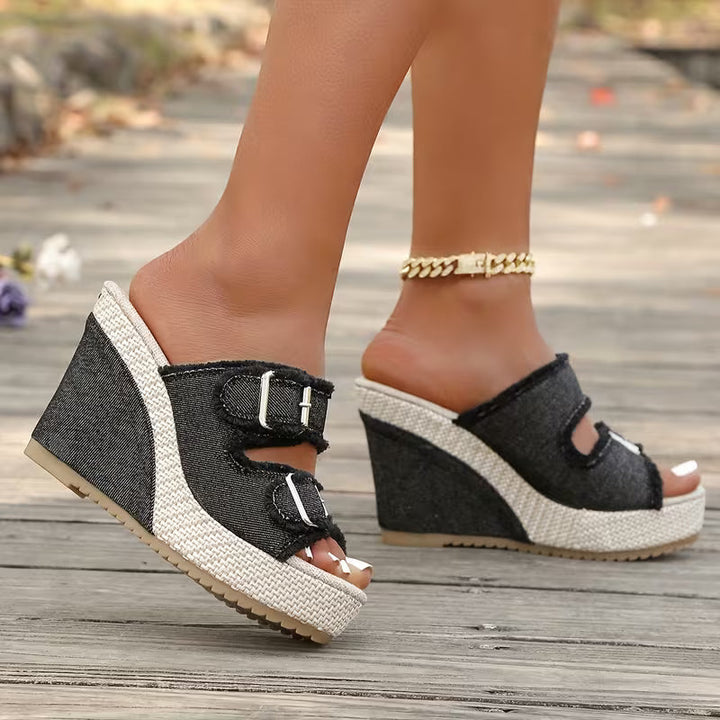 Atelier | Sandales à talon compensé Fray Edge