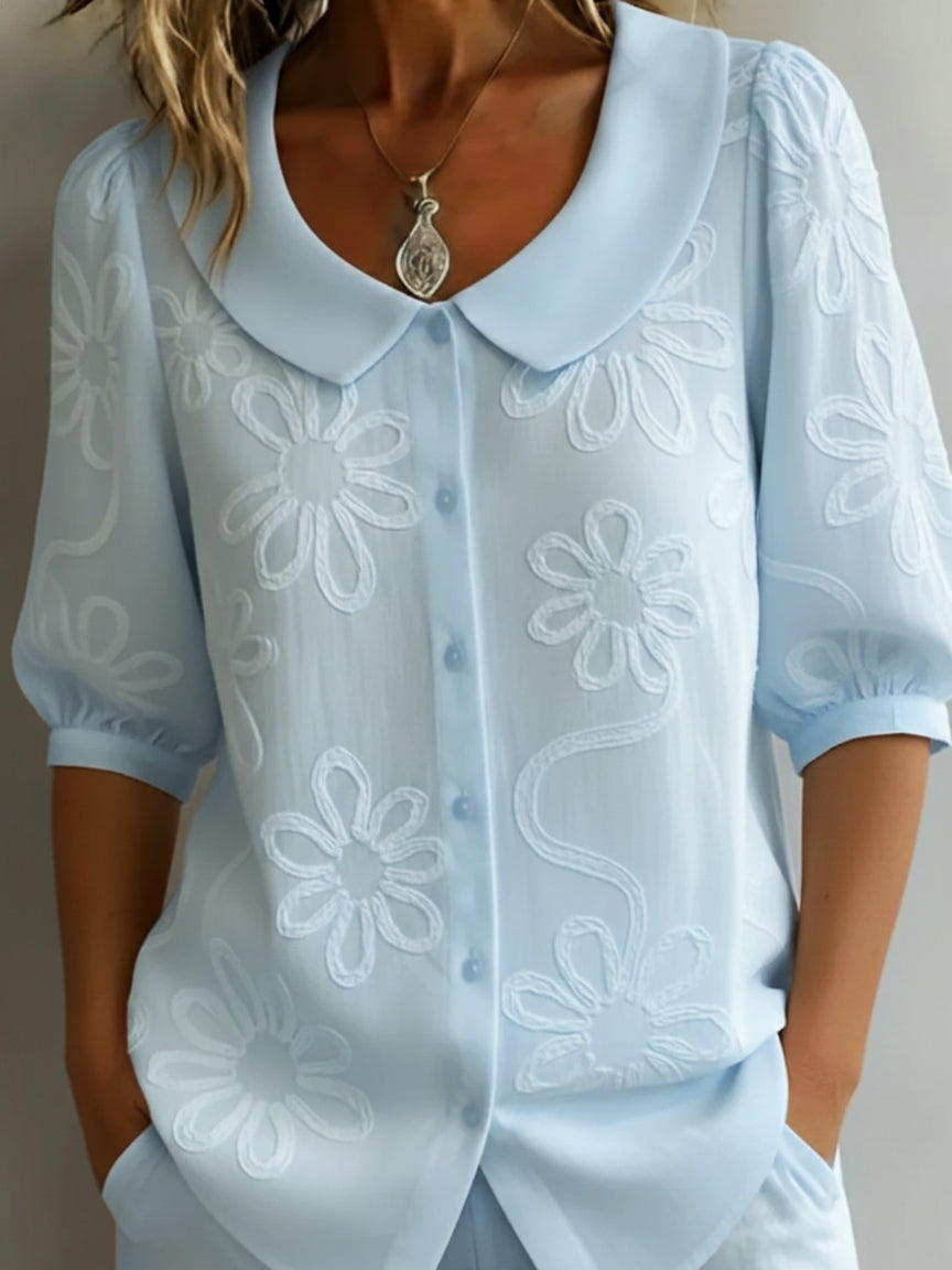 Camille | Blouse Florale Légère Élégance Naturelle