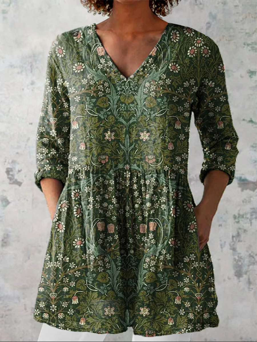 Julie | Blouse Longue avec Décolleté en V