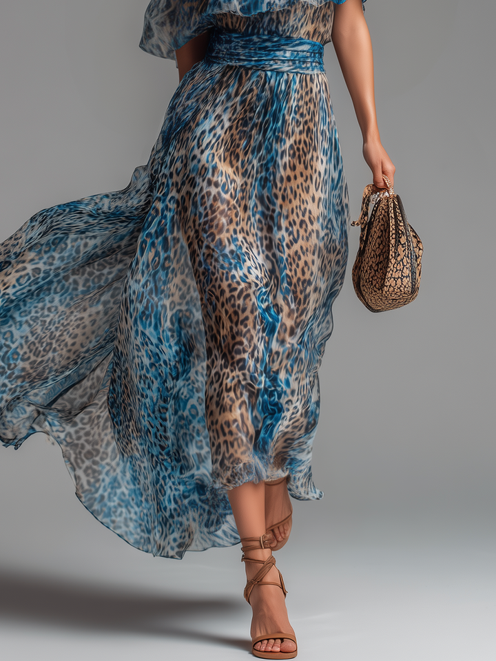 Wild | Robe Longue Léopard Épaules Nues
