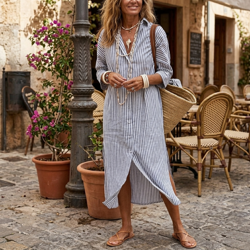 Saule | Robe d'été élégante à rayures