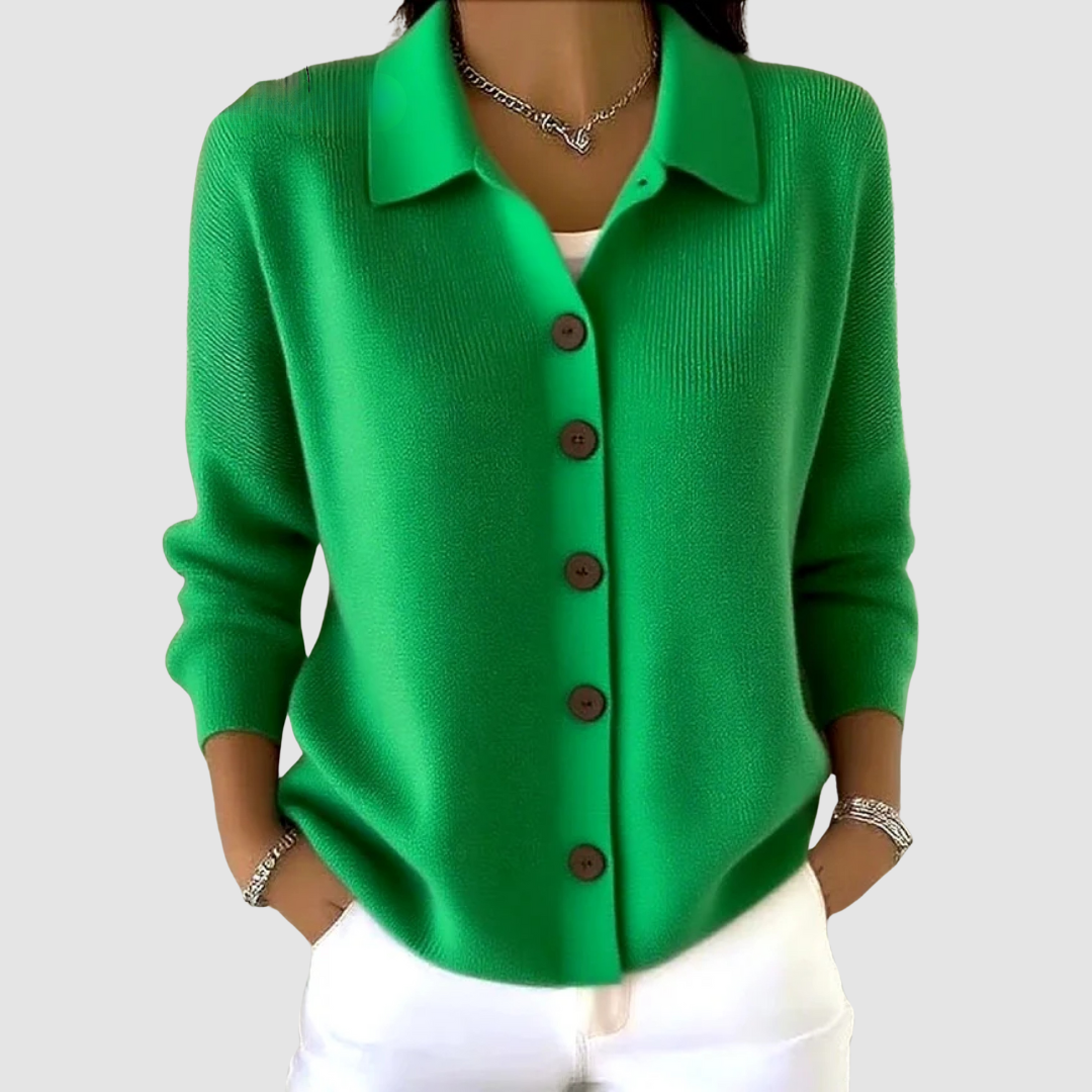 Riah | Cardigan Texturé à Col Chemise