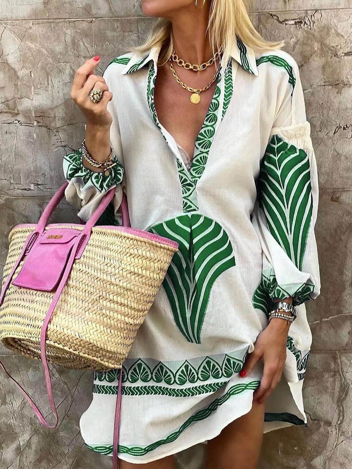 Flore | Robe Mini de Vacances Imprimée Simple et Unique au Look Tropical