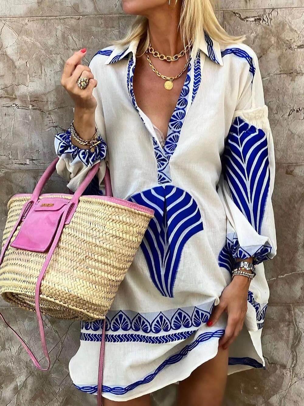 Flore | Robe Mini de Vacances Imprimée Simple et Unique au Look Tropical