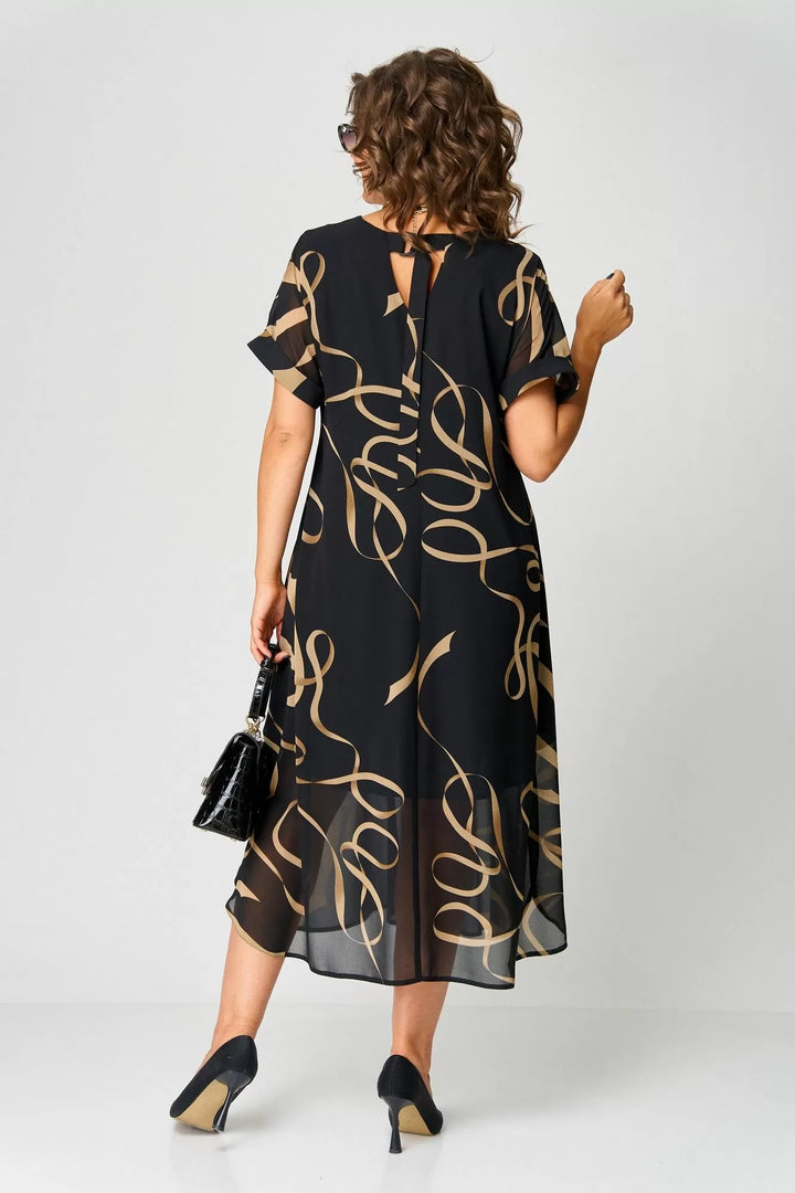 Camille | Robe Fluide à Imprimé Graphique