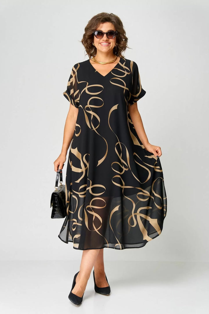 Camille | Robe Fluide à Imprimé Graphique
