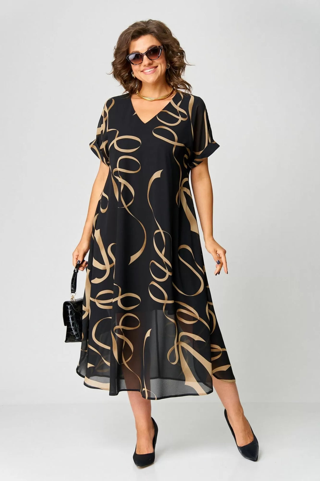 Camille | Robe Fluide à Imprimé Graphique
