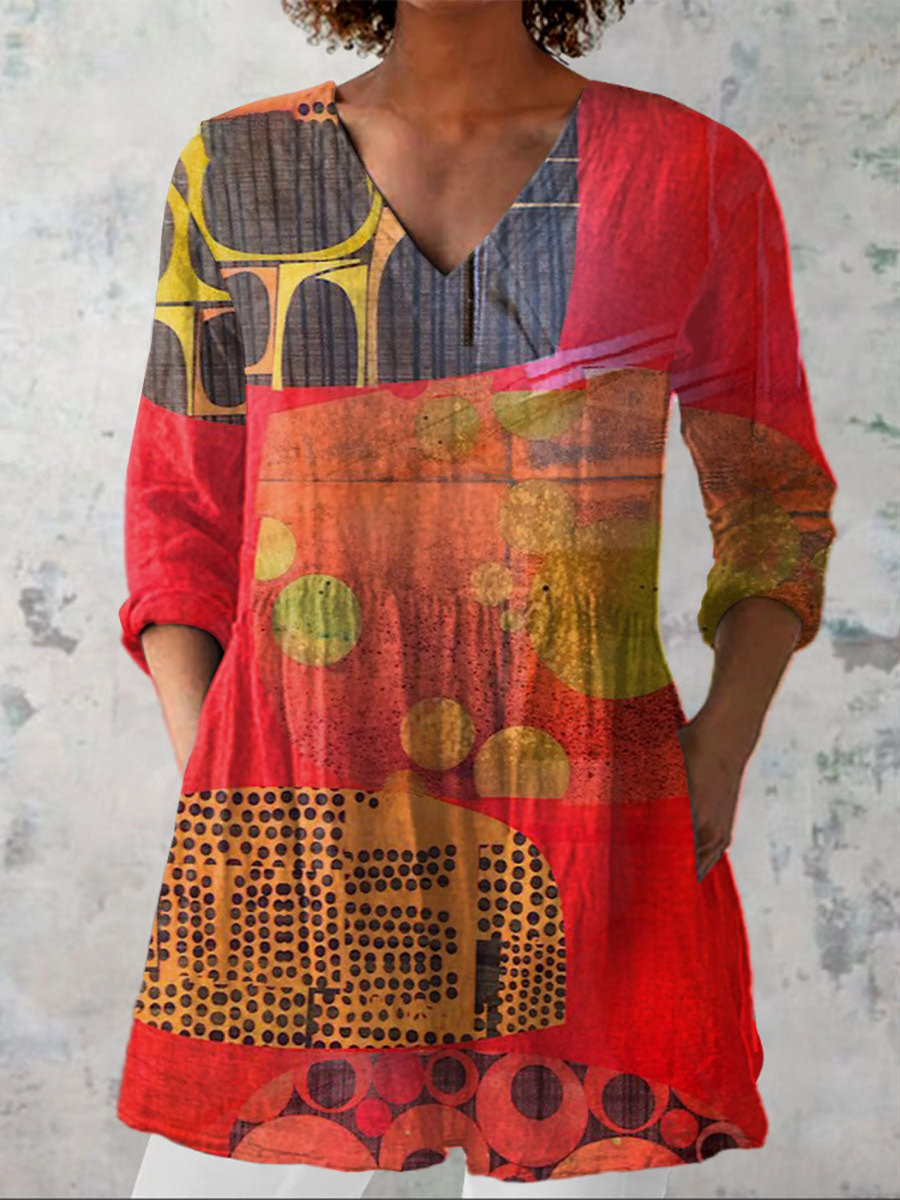 Lucie | Longue Blouse à Col V
