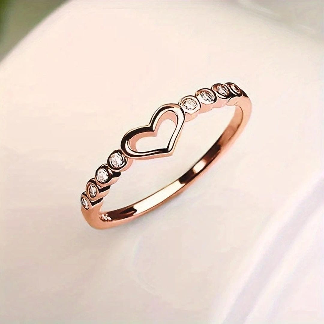 Bague Accent en Cristaux Cœur Ouvert