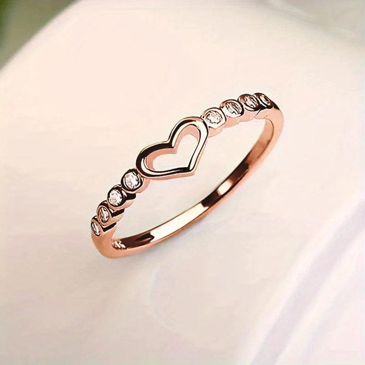 Bague Accent en Cristaux Cœur Ouvert