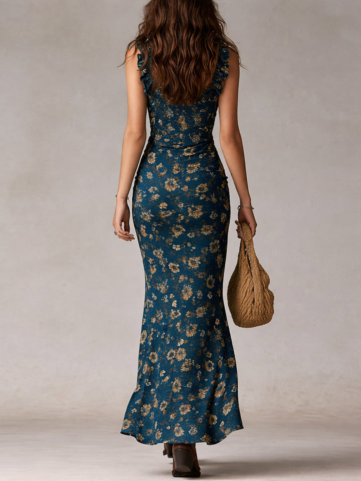 Maya | Robe maxi boho à manches volantes