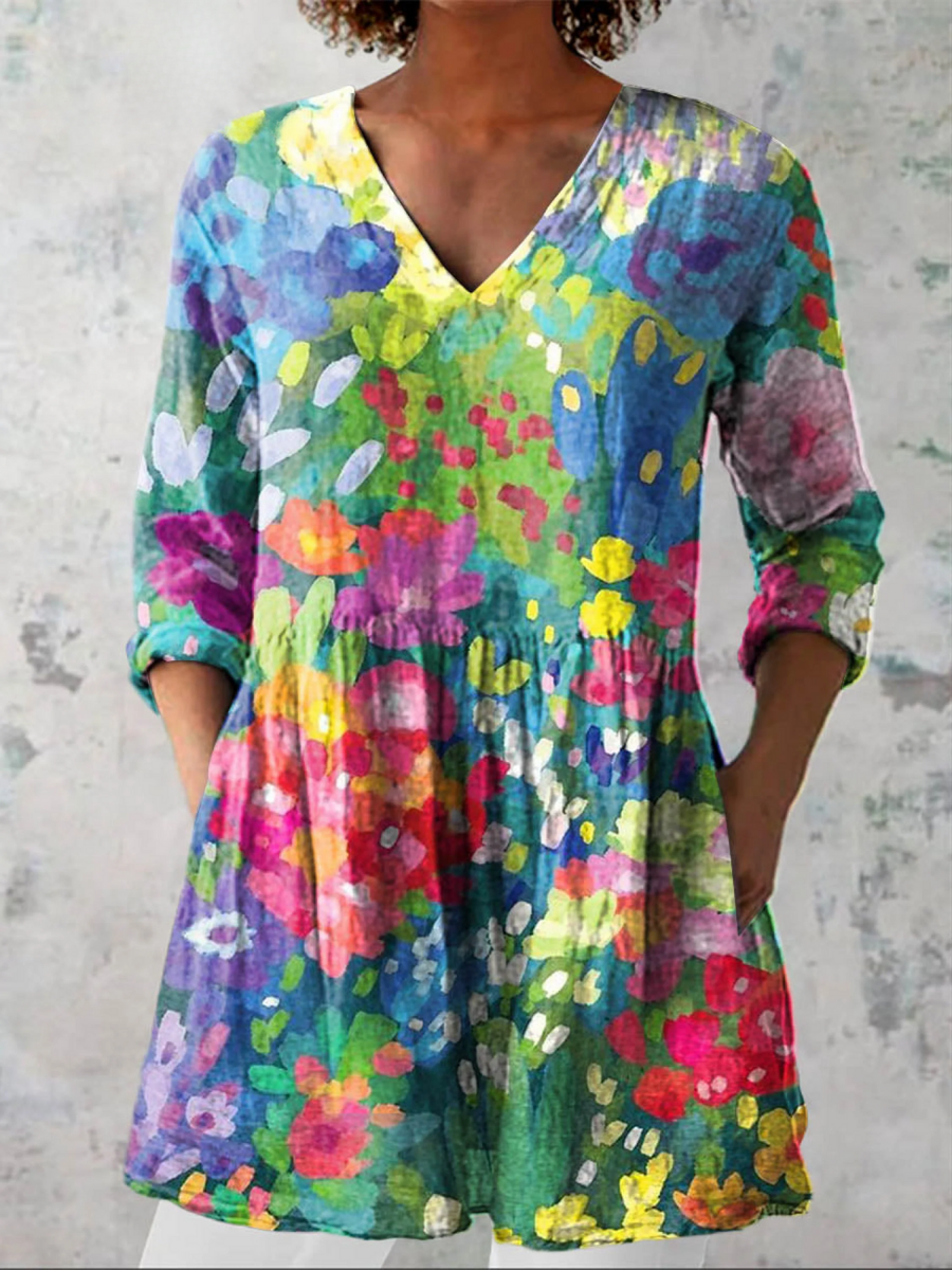 Maelle | Blouse Longue avec Décolleté en V