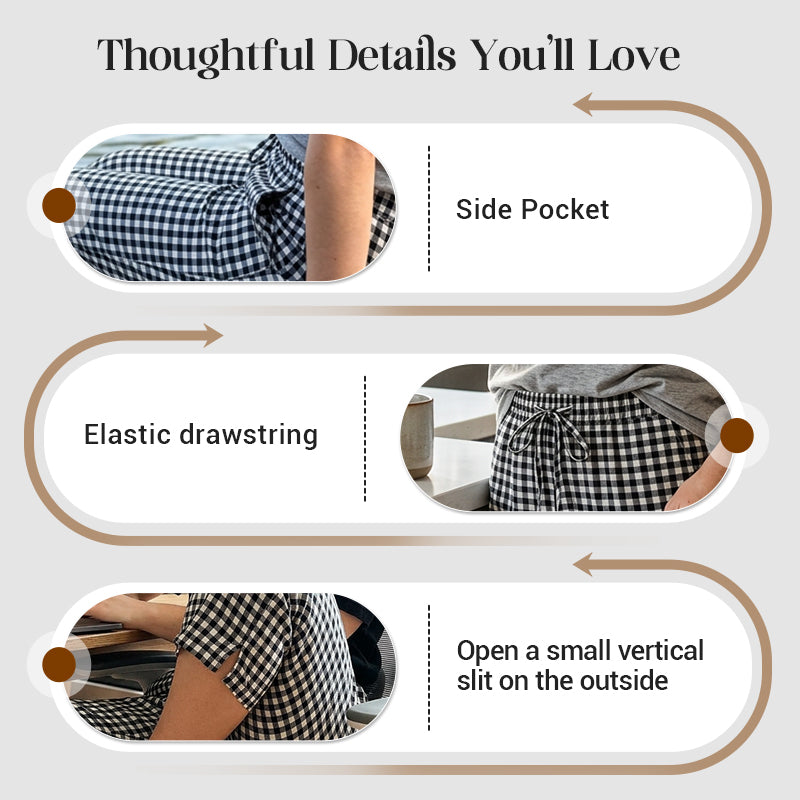 Jessy | Pantalon Capri à Carreaux et Taille Ajustable