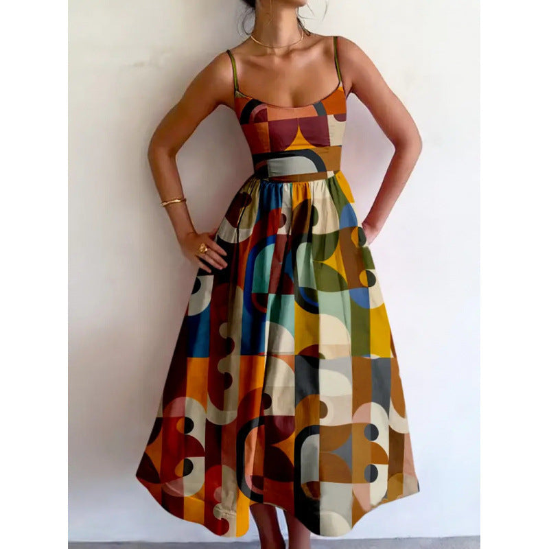 Marcelline | Robe Midi à Imprimé Graphique