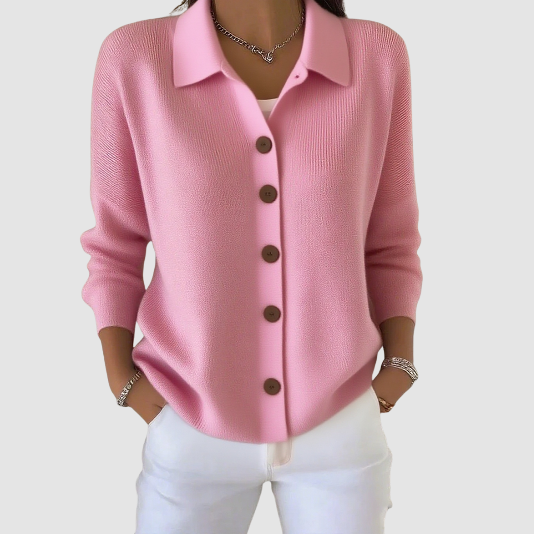 Riah | Cardigan Texturé à Col Chemise