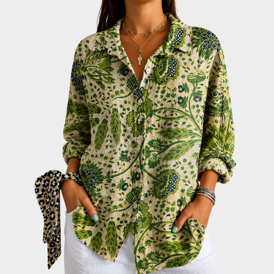 Blouse Évasion dans le Jardin Verdoyant