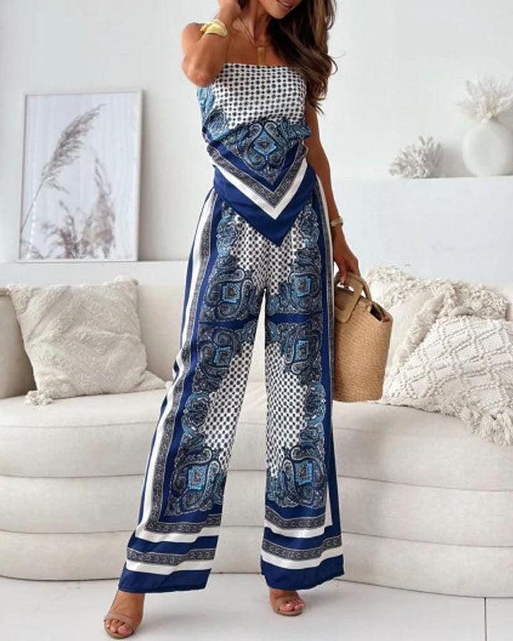 Helen | Ensemble de Vêtement à Lacets et Pantalon Prêt pour les Vacances