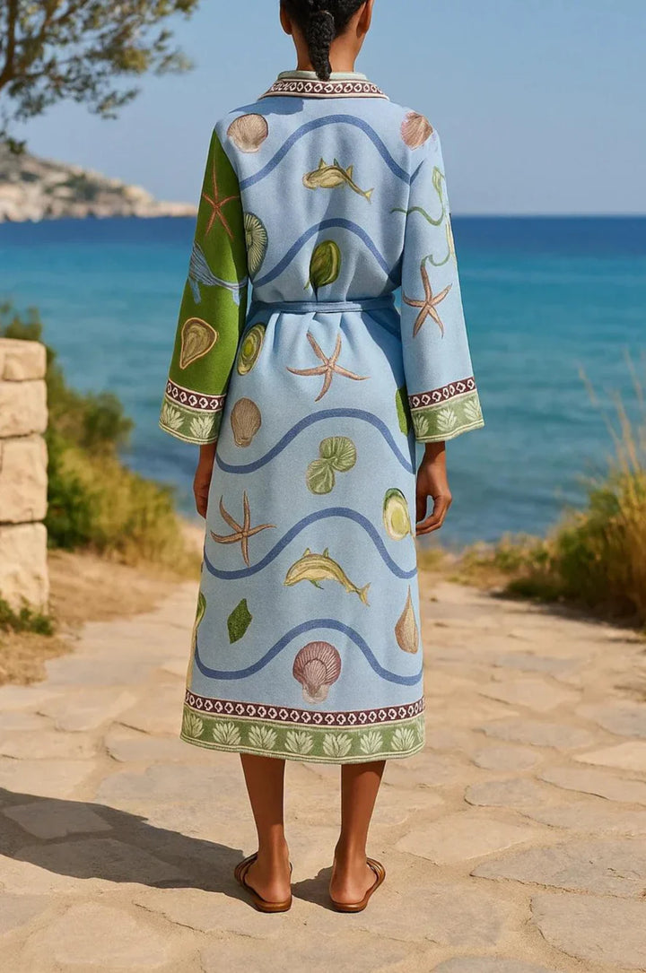 Sandra | Robe Chemise Midi Imprimée à Ceinture