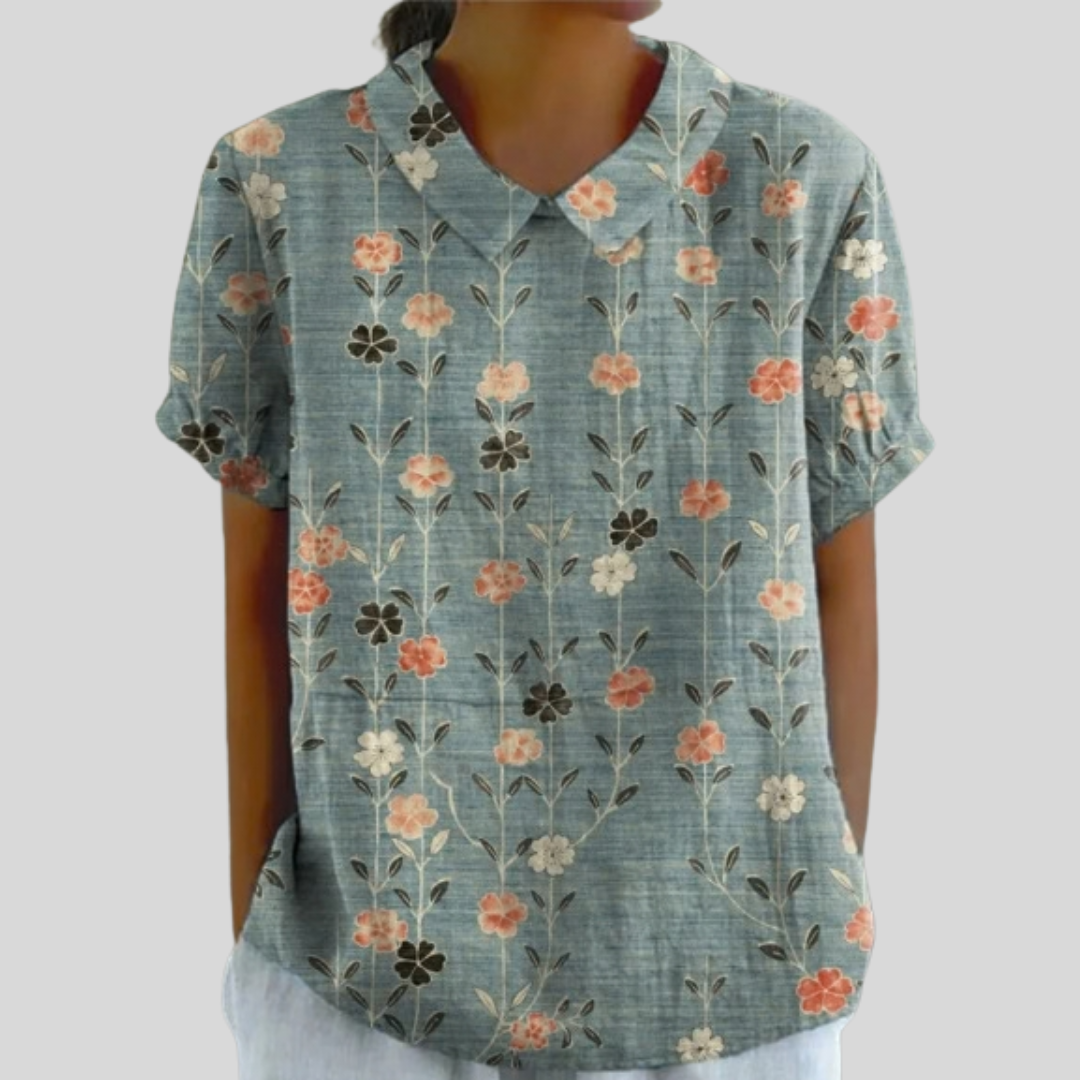 Élora™ | Blouse à fleurs alignées